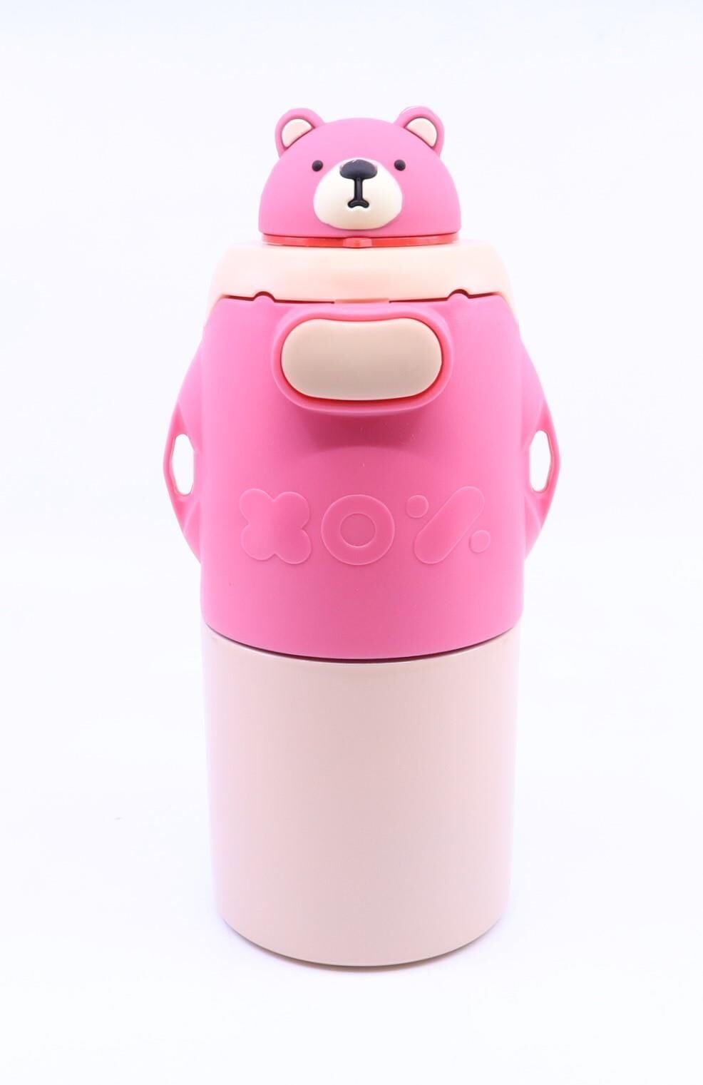 Ayıcıklı Termos Suluk Matara 620 ml - Pembe