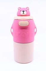 Ayıcıklı Termos Suluk Matara 620 ml - Pembe