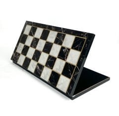 Satranç Tahtası Katlanır Siyah Mermer Desen Büyük Boy