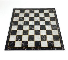 Satranç Tahtası Katlanır Siyah Mermer Desen Büyük Boy