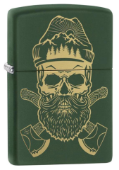 Zippo Outdoor Skull Design Green Matte Çakmak