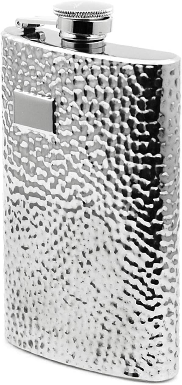 Hammered Golf Desenli Hip Flask Cep Matarası - Paslanmaz Çelik 8 OZ (237ml)