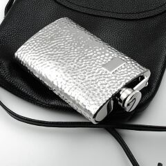 Hammered Golf Desenli Hip Flask Cep Matarası - Paslanmaz Çelik 8 OZ (237ml)