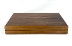 Ceviz Ağacı Pul Koyma Gözlü Masif Ahşap Tavla Takımı