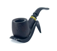Dapper Bent Apple Briar (Gül Kökü) 9 mm Filtreli El Yapımı Pipo - 2641