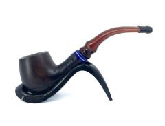 Dapper Bent Apple Briar (Gül Kökü) 9 mm Filtreli El Yapımı Pipo - 2640