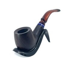 Dapper Bent Apple Briar (Gül Kökü) 9 mm Filtreli El Yapımı Pipo - 2640