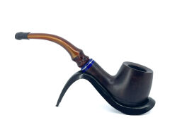 Dapper Bent Apple Briar (Gül Kökü) 9 mm Filtreli El Yapımı Pipo - 2640