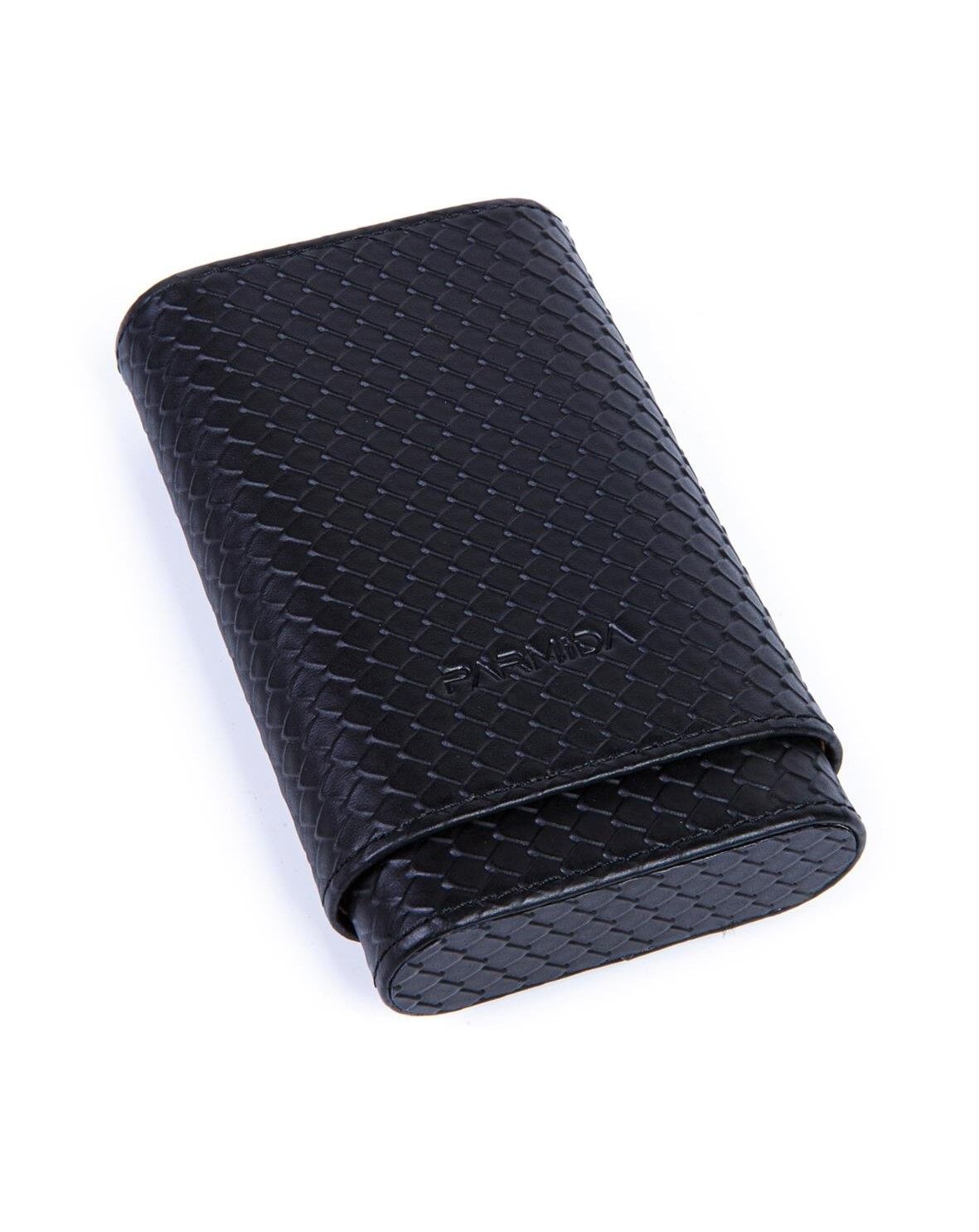 Parmida Puro Kılıfı Yılan Derisi Desen - Seyahat Humidoru - Siyah
