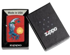 Zippo Çakmak Red Matte Moon and Sun