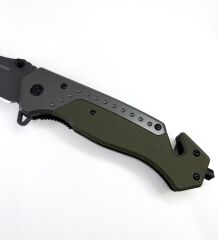 Browning Katlanır Kamp Çakısı - Yeşil/Füme