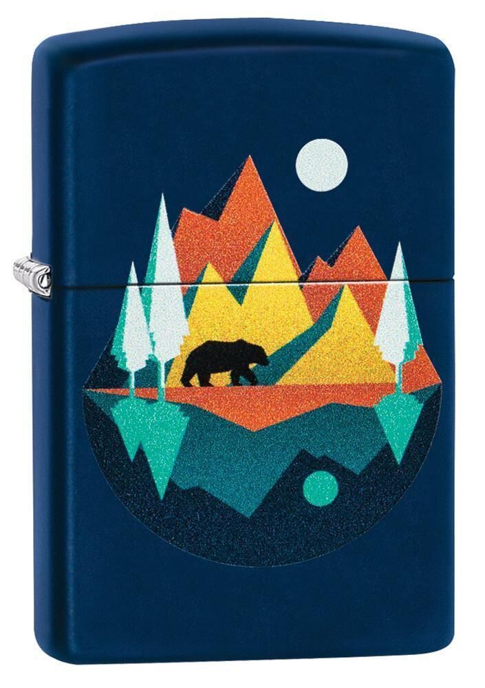 Zippo Çakmak Dark Blue Mountains and Bear