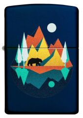 Zippo Çakmak Dark Blue Mountains and Bear