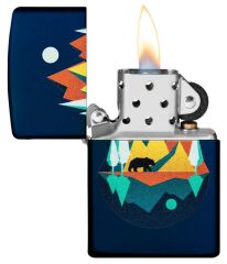 Zippo Çakmak Dark Blue Mountains and Bear
