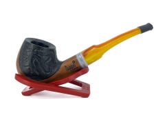 Dapper Bent Apple Briar (Gül Kökü) 9 mm Filtreli El Yapımı Pipo - 2631