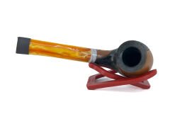 Dapper Bent Apple Briar (Gül Kökü) 9 mm Filtreli El Yapımı Pipo - 2631