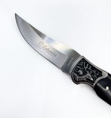 Columbia Full Rivet Çakı Geyik Gravürlü - Siyah