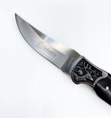Columbia Full Rivet Çakı Geyik Gravürlü - Siyah
