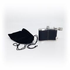 Cep Matarası 4 oz Deri Kaplamalı Sİyah