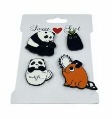 Kamp Çantası - Sırt Çantası - Terlik Süsü Charm Terlik 4'lü Jibbitz Aksesuar Model 6