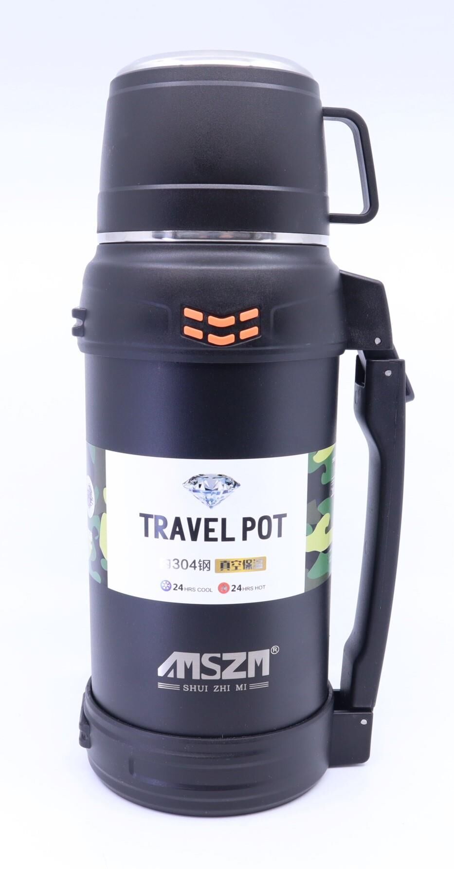 Çift Katmanlı Paslanmaz Çelik Sızdırmaz Termos 1,8 Litre Hacim - Siyah