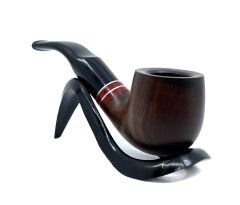 Dapper Bent Billiard Briar (Gül Kökü) 9 mm Filtreli El Yapımı Pipo - 3566