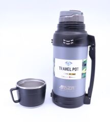 Çift Katmanlı Paslanmaz Çelik Sızdırmaz Termos 1,8 Litre Hacim - Gri