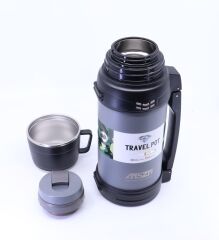 Çift Katmanlı Paslanmaz Çelik Sızdırmaz Termos 1,8 Litre Hacim - Gri