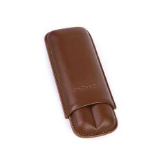 Parmida İkili Deri Puro Kılıfı/Seyahat Humidoru - Kahverengi