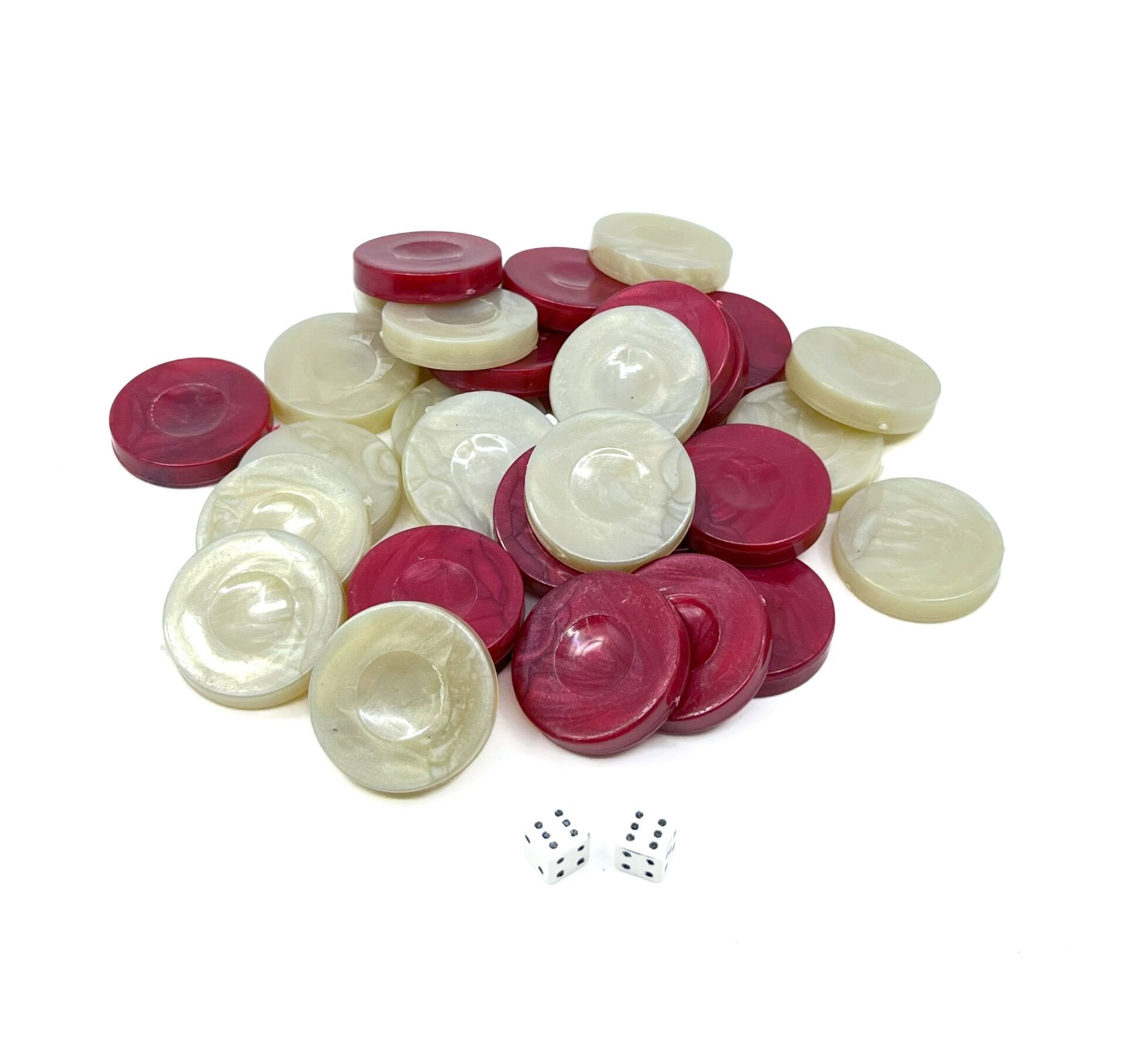 Sedefli Tavla Pulu No:4 Kırmızı-Krem Renk