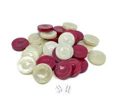 Sedefli Tavla Pulu No:4 Kırmızı-Krem Renk