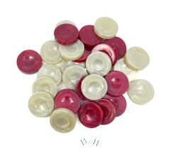 Sedefli Tavla Pulu No:4 Kırmızı-Krem Renk