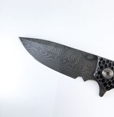 Hammertone Grip Katlanır Damascus Çakı - Gri