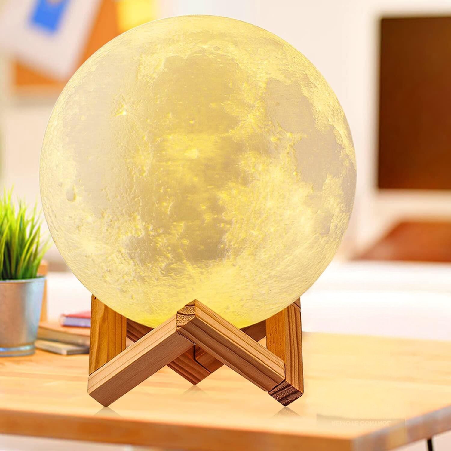 3D Moon Light - Dekoratif 3D Ay Gece Lambası