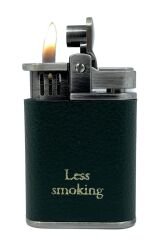 Zenit Less Smoking Deri Kaplama Benzinli Çakmak - Yeşil