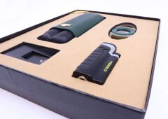 Çakmak Kılıf Kesici Sehpa Dörtlü Puro Seti - Yeşil/Siyah/Kahverengi