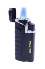 Çakmak Kılıf Kesici Sehpa Dörtlü Puro Seti - Yeşil/Siyah/Kahverengi