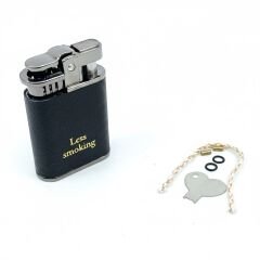 Zenit Less Smoking Deri Kaplama Benzinli Çakmak - Siyah