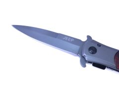 Jeep Katlanır Çakı Ahşap Saplı Klipsli