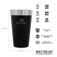 Stanley Adventure Vakumlu Soğuk İçecek Bardağı 0.47 Lt - Matte Black Pebble