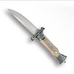 Columbia Katlanır Çakı Krem Rengi Sap Geniş Boynuz Boğa Gravür İşlemeli