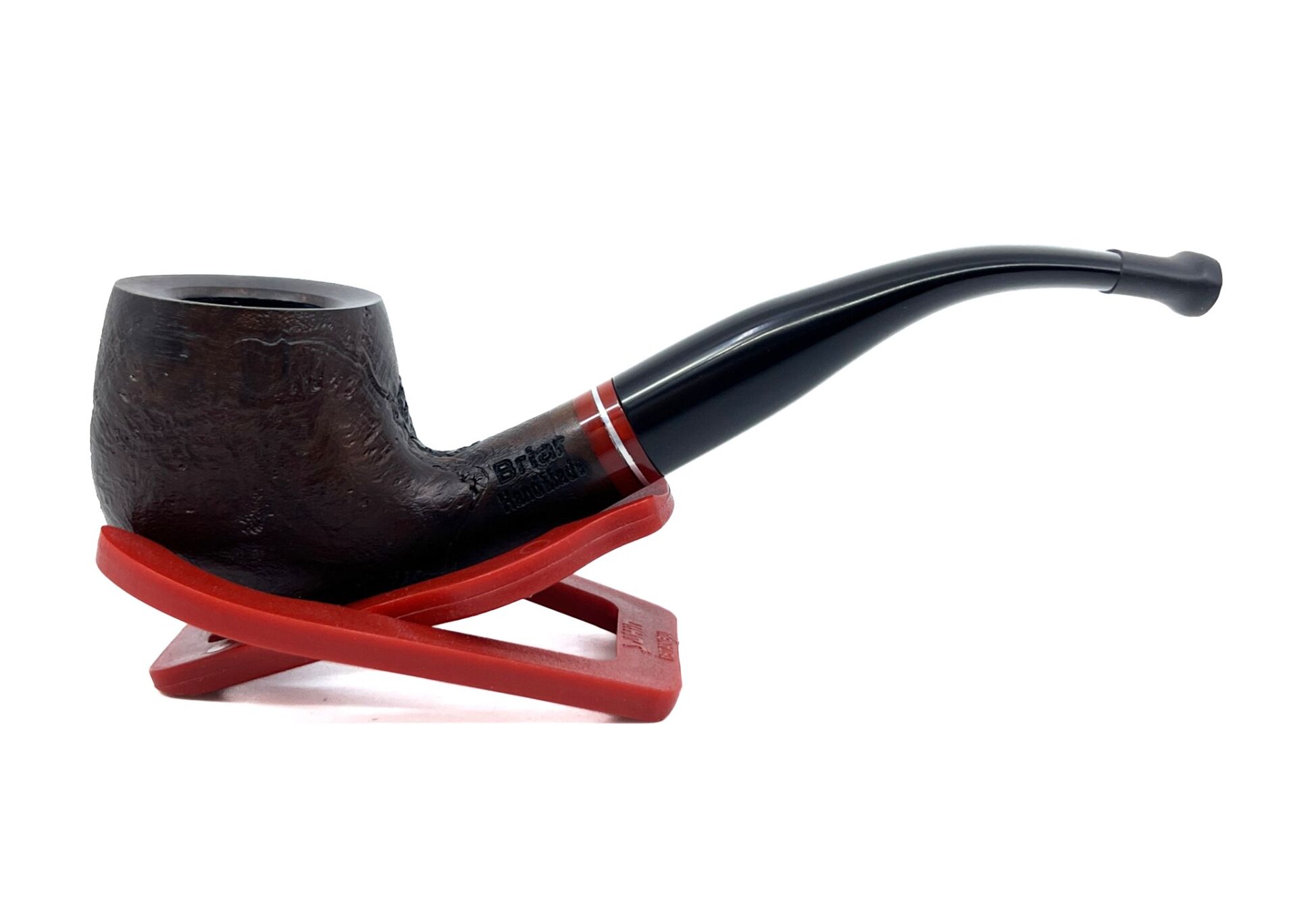 Dapper Bent Apple Briar (Gül Kökü) 9 mm Filtreli El Yapımı Pipo - 3555