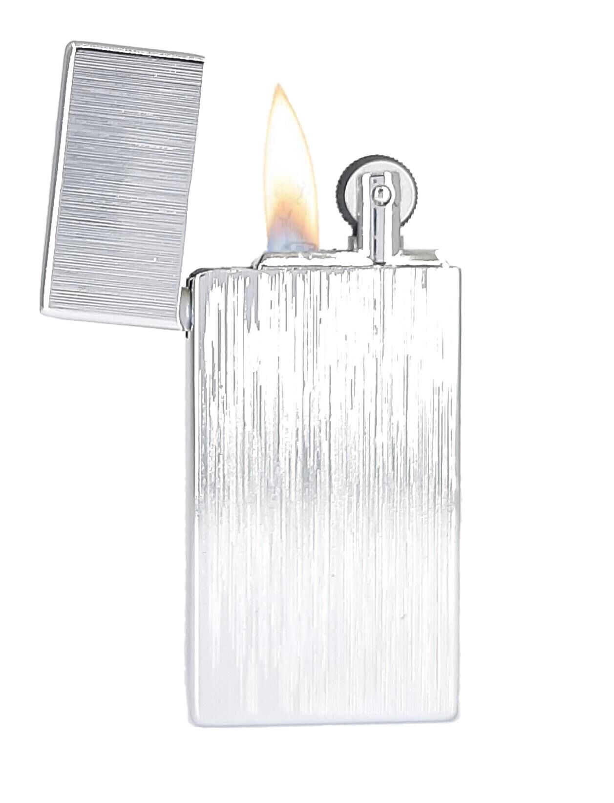 Benzinli Çakmak Krom Slim / Sert Keçe