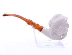 Lületaşı Pipo Doğal Lületaşı El Yapımı Özel Kutulu - Satyr İşlemeli