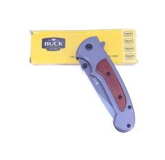 Buck Katlanır Kamp Çakısı Klipsli - Füme