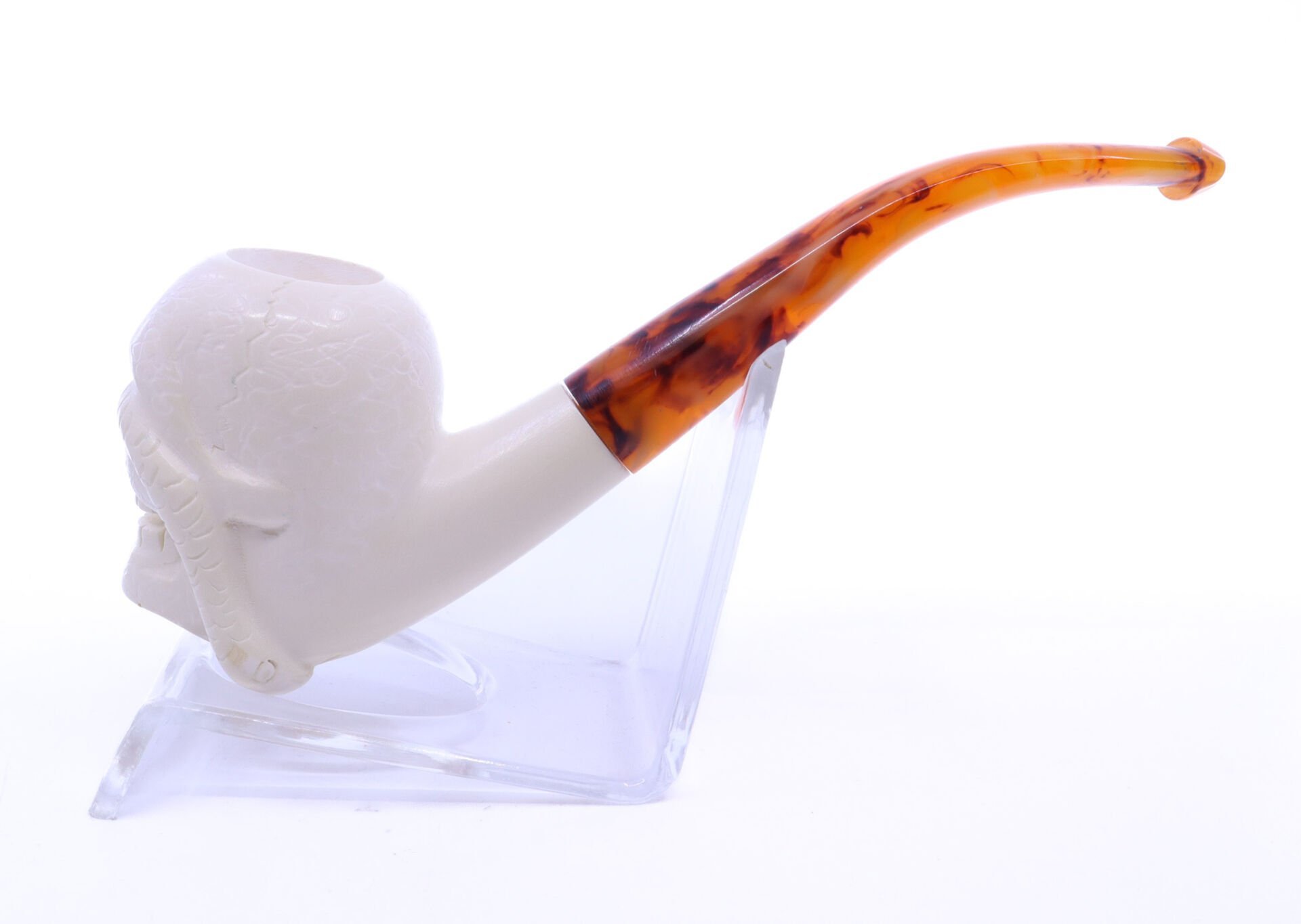 Lületaşı Pipo Doğal Lületaşı El Yapımı Özel Kutulu - Zombi İşlemeli