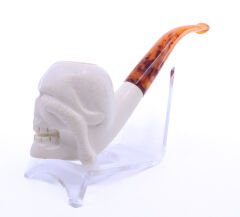 Lületaşı Pipo Doğal Lületaşı El Yapımı Özel Kutulu - Zombi İşlemeli