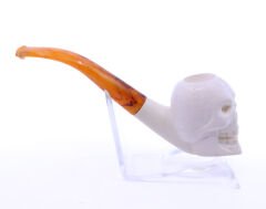 Lületaşı Pipo Doğal Lületaşı El Yapımı Özel Kutulu - Zombi İşlemeli