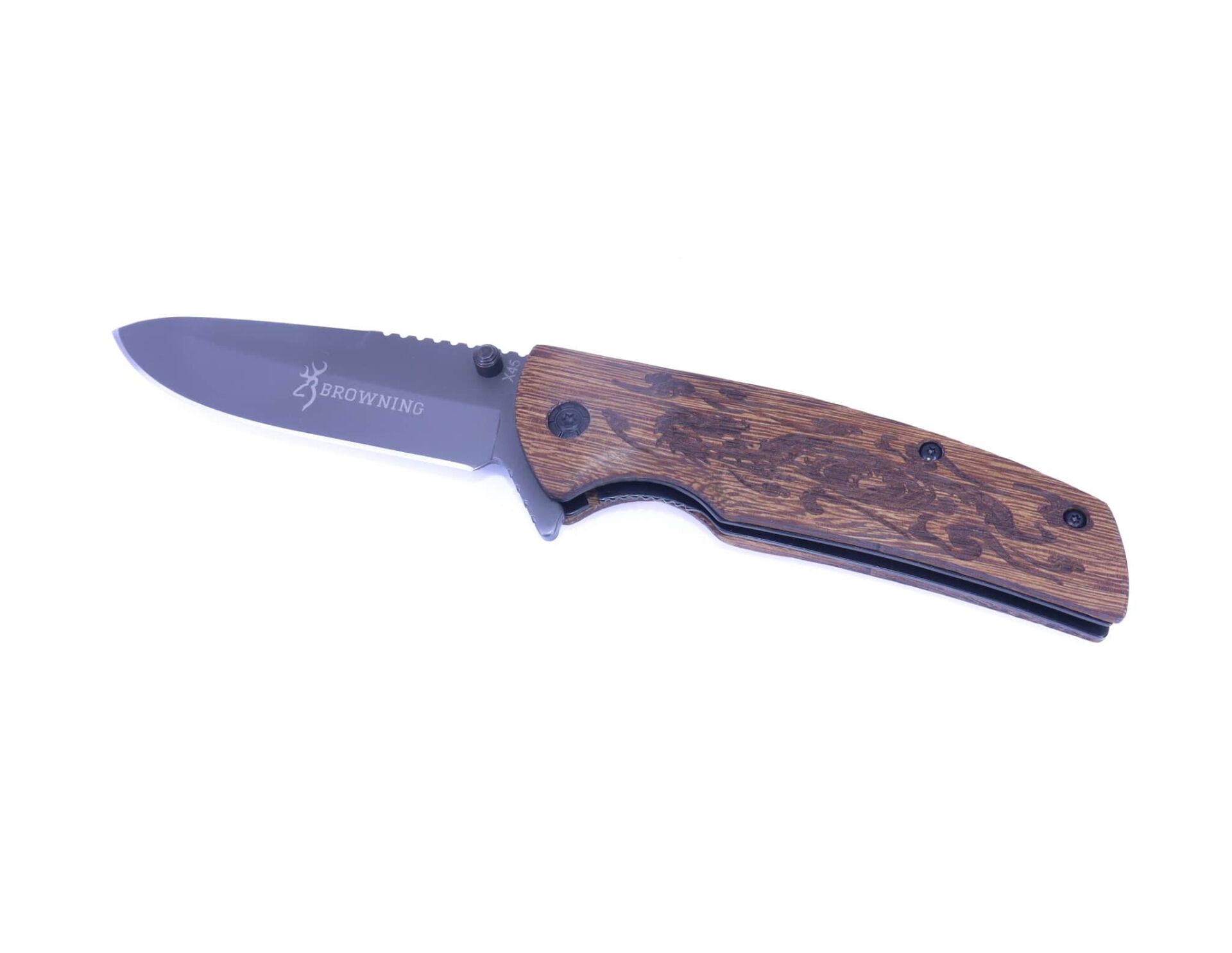 Browning Ahşap Saplı Ejder Figür İşleme Çakı