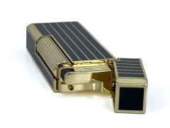 Zenit Altın Renk Şeritli Soft Flame Çakmak - Siyah